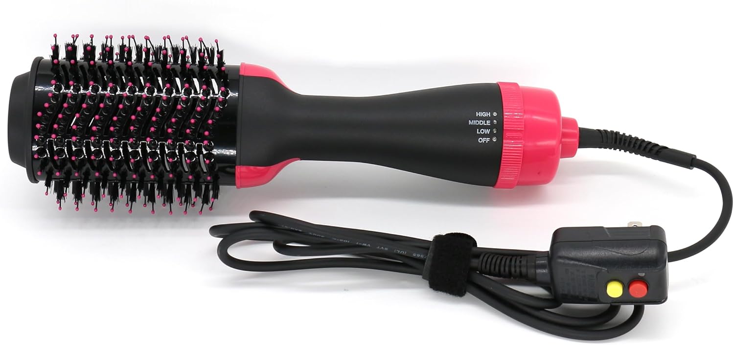 Hair Dryer Brush Blow Dryer Brush in One, Upgraded 4 in 1 Hair Dryer and Styler Volumizer with Negative Ion Anti-frizz Ceramic Titanium Barrel Hot Air Brush Hair Straightener Brush
