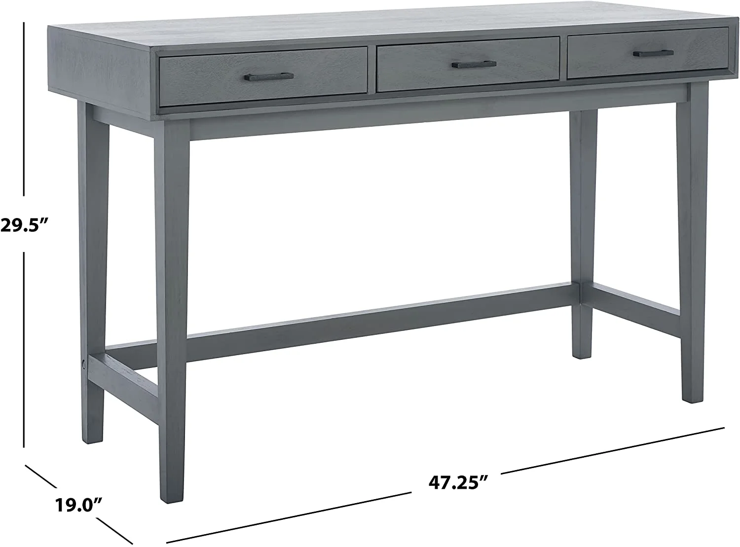 Collection Hawthorn Brown 3-Drawer Computer Table Office Desk DSK5709B  Distressed Grey