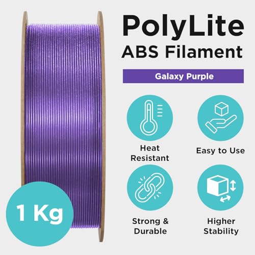 Polymaker ABS Filament 1.75mm Black, ABS 3D Printer Filament 1.75mm Heat Resistant 1kg - PolyLite ABS 3D Printing Filament 1.75mm, Strong & Durable, Dimensional Accuracy +/- 0.03mm