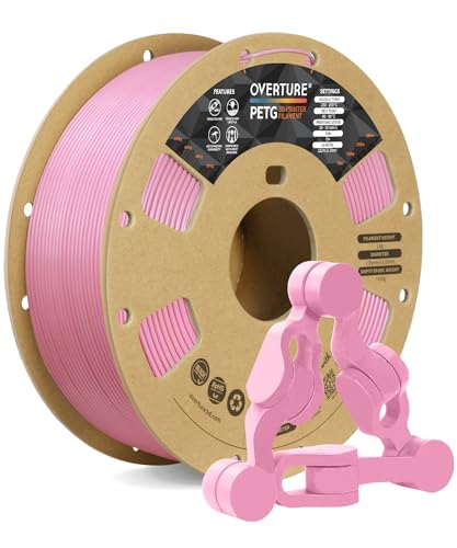 OVERTURE PETG 3D Printer Filament 1.75mm, Neatly Wound Durable PETG 2kg Spool (4.4lbs), Strong Toughness Filament, Dimensional Accuracy +/- 0.02mm, Fit Most FDM Printers (Black (2-Pack))