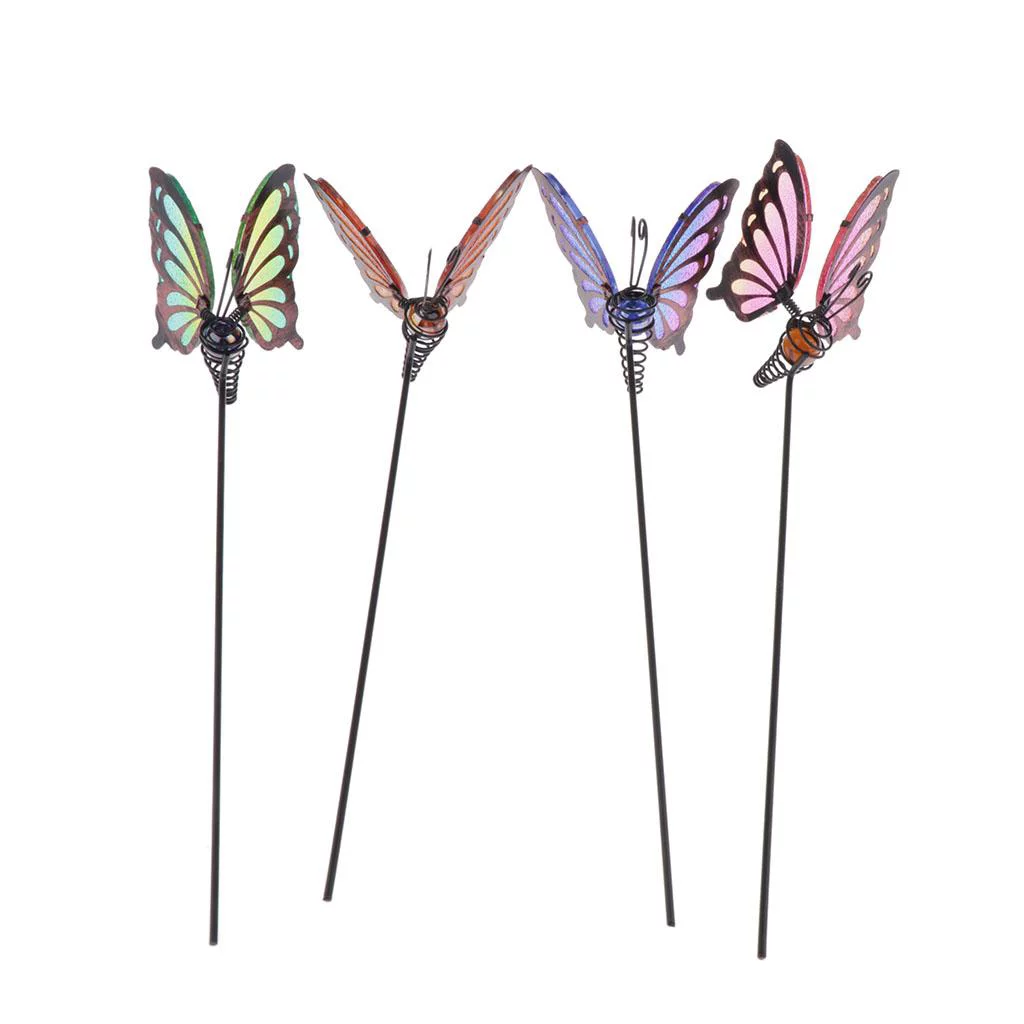 4pcs Butterfly Stakes Waterproof Decorations for Patio Flower Pot,