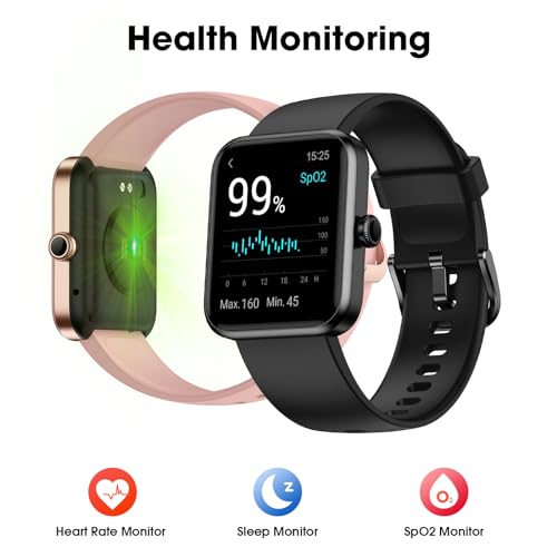Fitness Tracker Watch, Step Tracker with Heart Rate, Blood Oxygen Sleep Monitor, 5ATM Waterproof Pedometer, Step Calorie Counter, Health Fitness Watch for Sports, Activity Tracker for Women Men