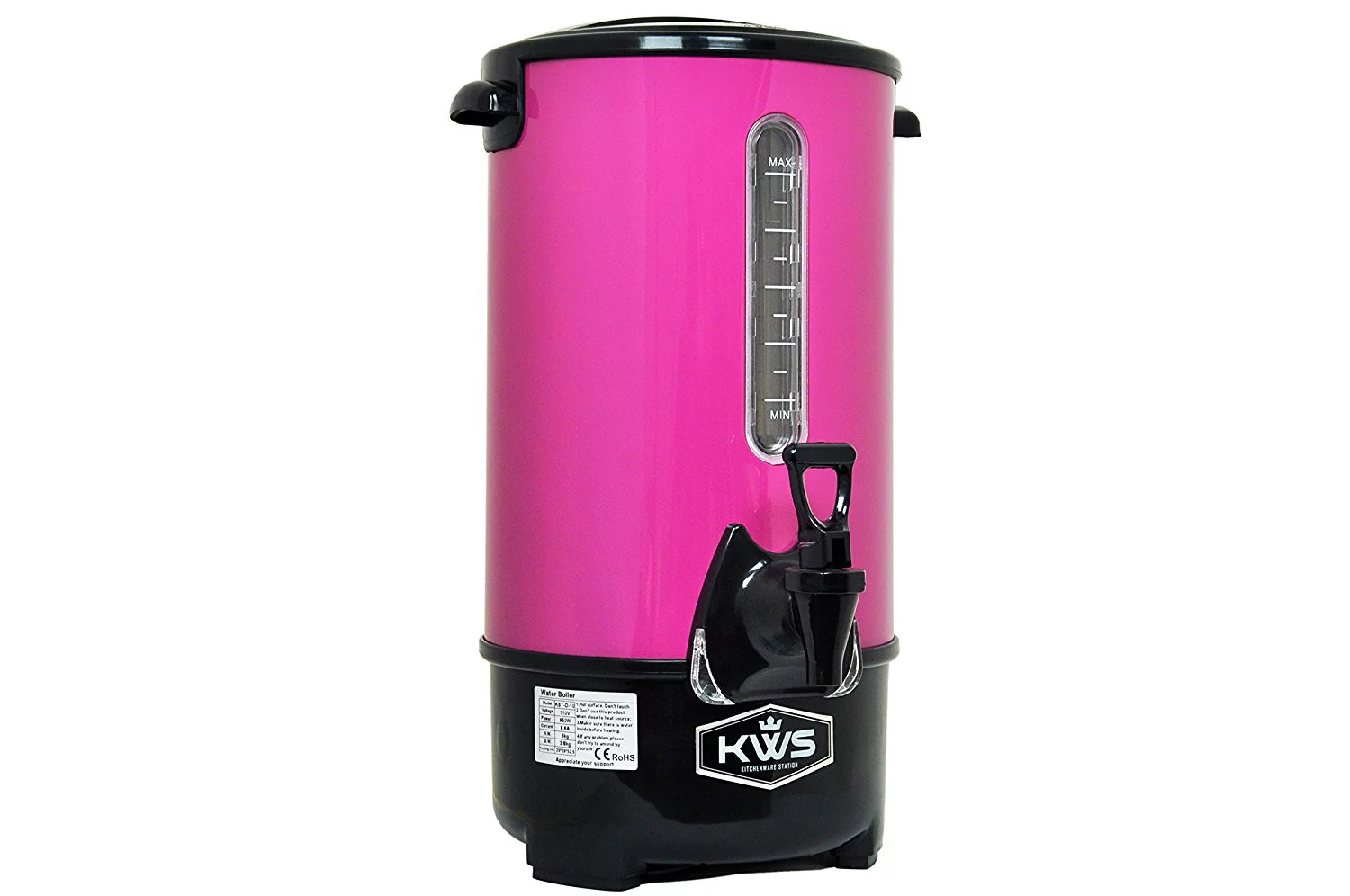 KWS WB-20 15.5L/66Cups Commercial Heat Insulated Water Boiler and Warmer Stainless Steel (Pink)