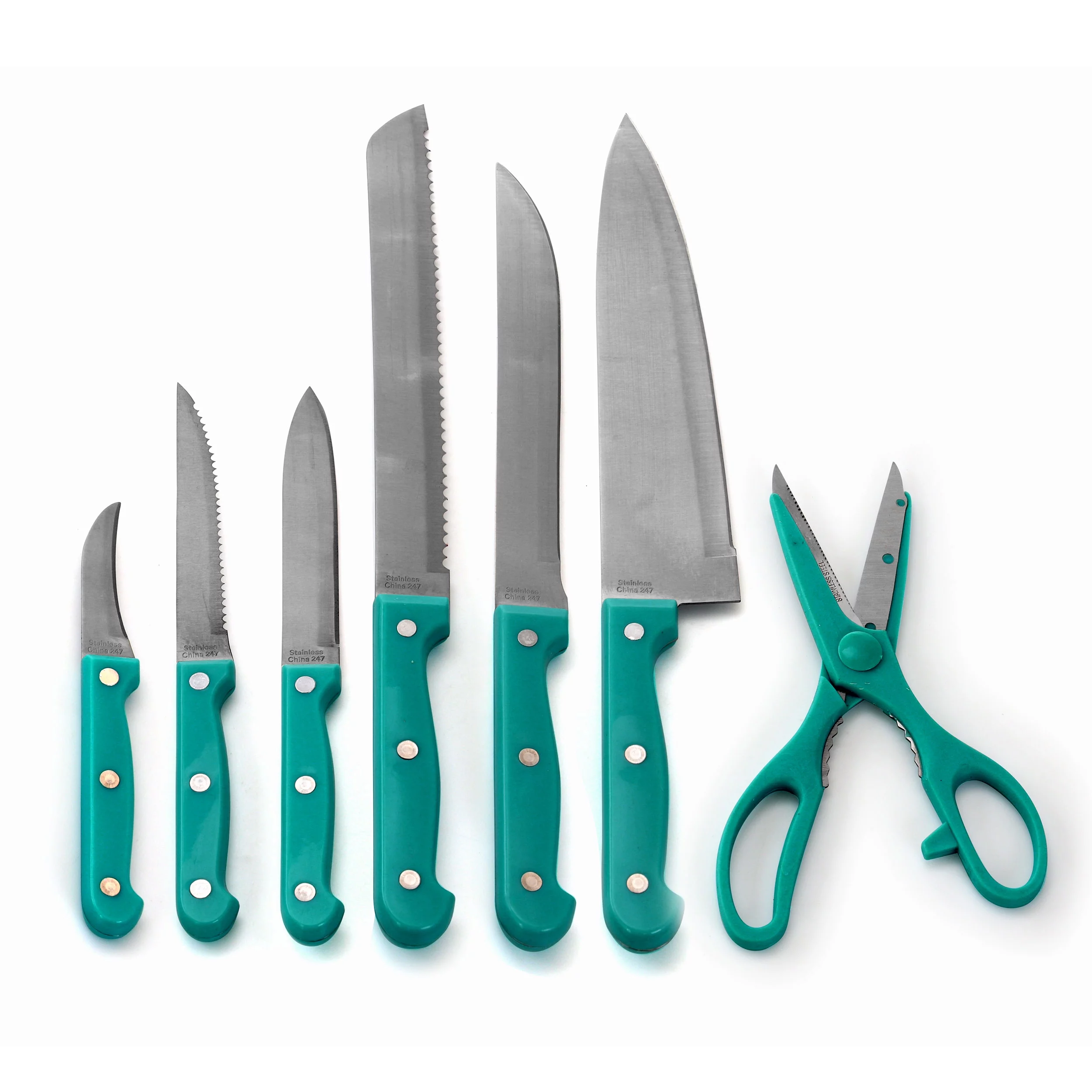 MegaChef 14 Piece Cutlery Set in Teal