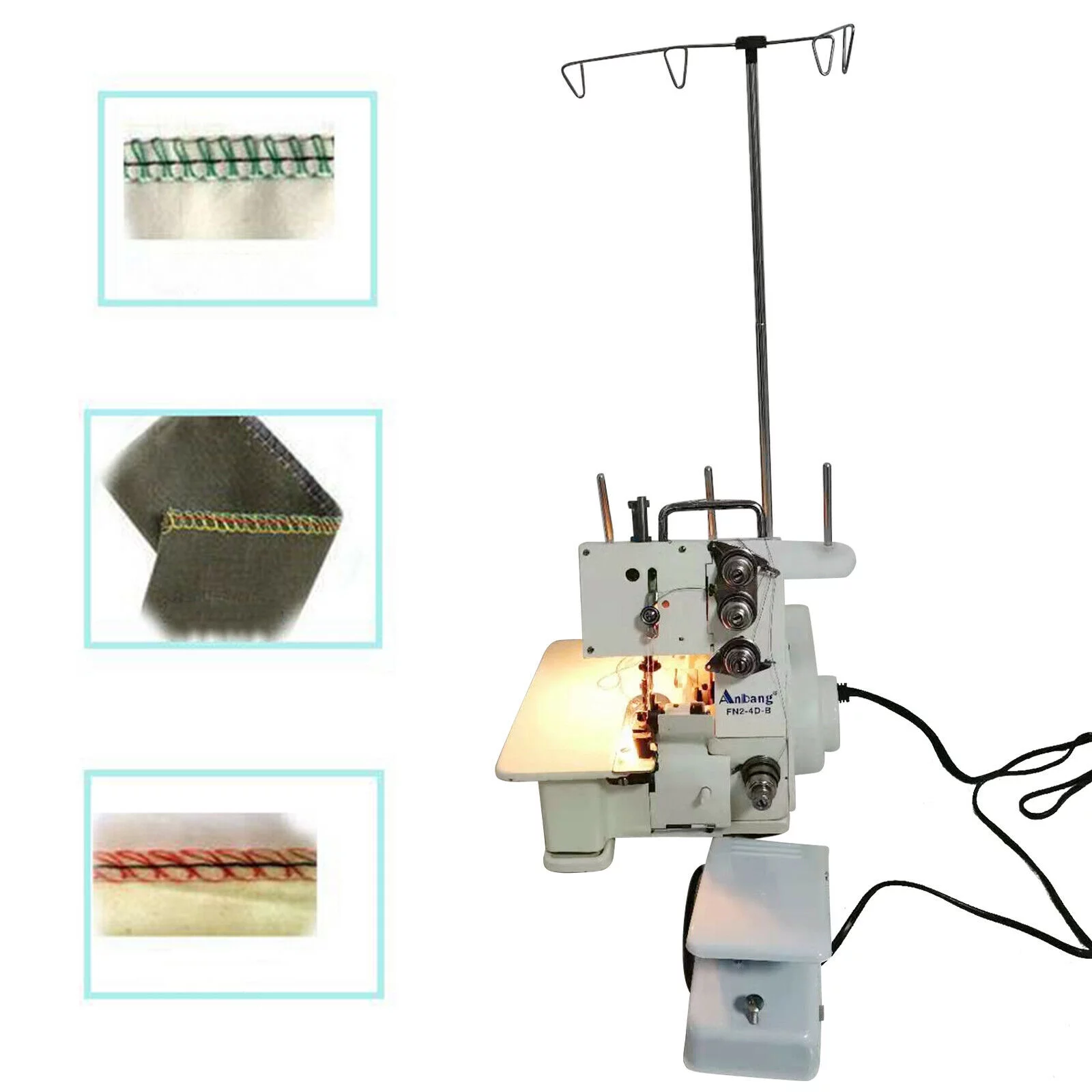 Serger Overlock Sewing Machine FN2-4D Dp5*80-95 with Foot Controller Four Lines