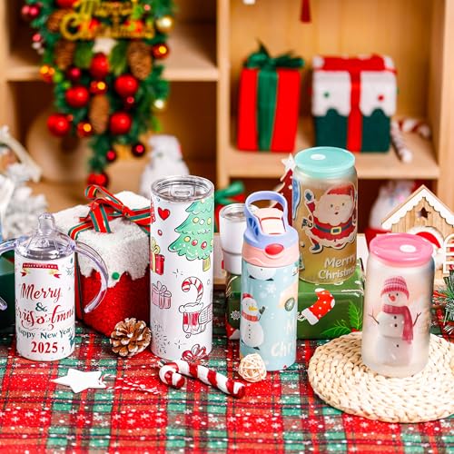 Joyclub Sublimation Tumblers Blanks 20 oz 10 Pack Skinny Straight Tumblers Bulk Stainless Steel Insulated Sublimation Cups with Lid and Straw, Gift Box