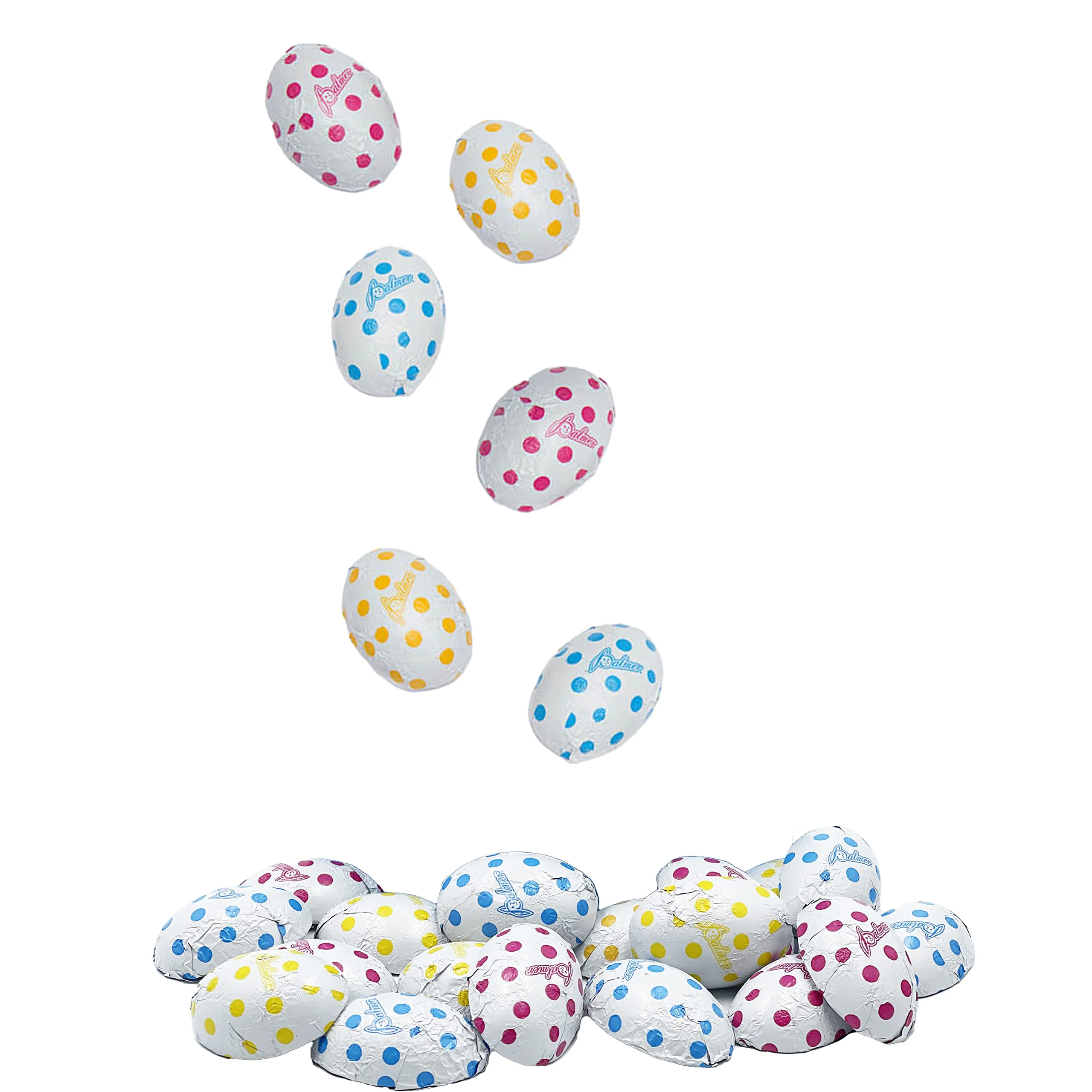 Easter Caramel Half Eggs Milk Chocolate, Happy Easter Day Eggs, Party Bag Fillers, Individually Wrapped, Kosher Certified Dairy (1 Pound)