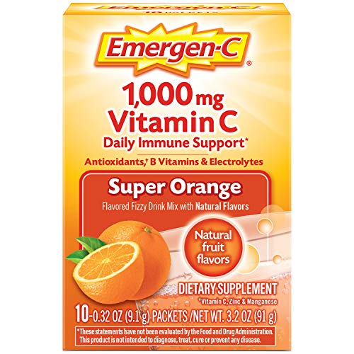 Emergen-C 1000mg Vitamin C Powder, with Antioxidants, B Vitamins and Electrolytes, Immunity Supplements for Immune Support, Caffeine Free Fizzy Drink Mix, Pink Lemonade Flavor - 30 Count (Pack of 12)
