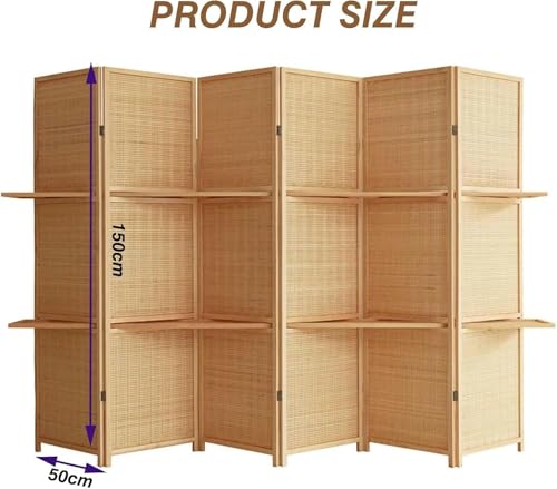 3/4/ 5/6 Panel Room Divider Screen, Folding Privacy Screen with Display Stand, Bedroom Office Bedroom Freestanding Room Screen Divider
