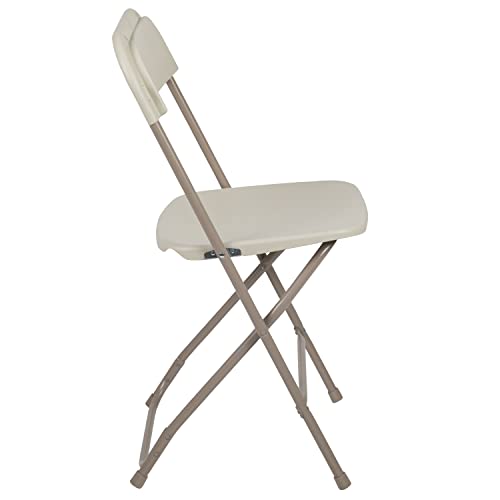 EMMA + OLIVER Set of 2 Plastic Folding Chairs - 650 LB Weight Capacity Lightweight Stackable Folding Chair in White