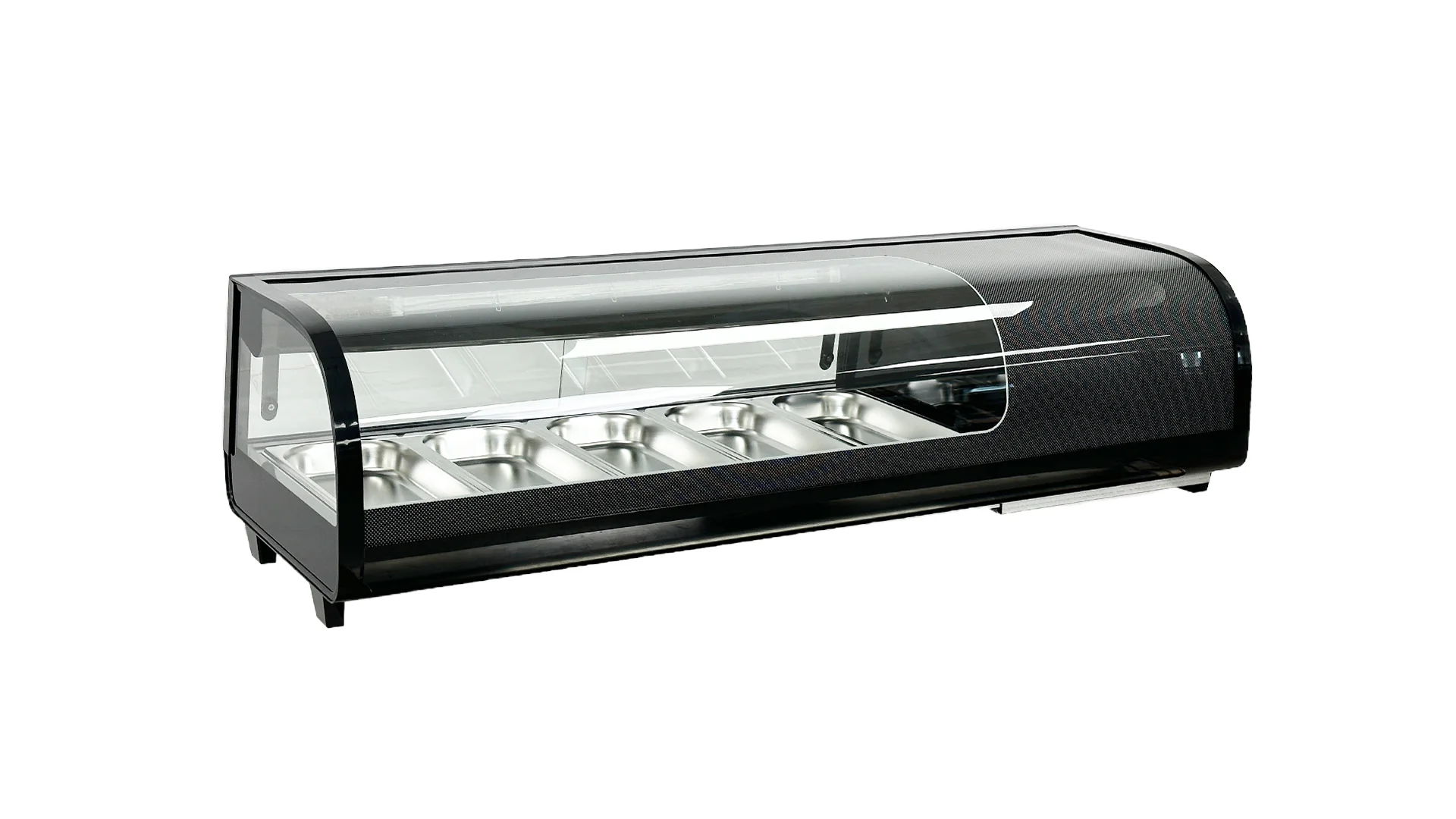 53 in. w 1.84 Cu.Ft. Curved Sushi Refrigerated Display Case,  Commercial Refrigerator, Black 53.2*15.9*12.5