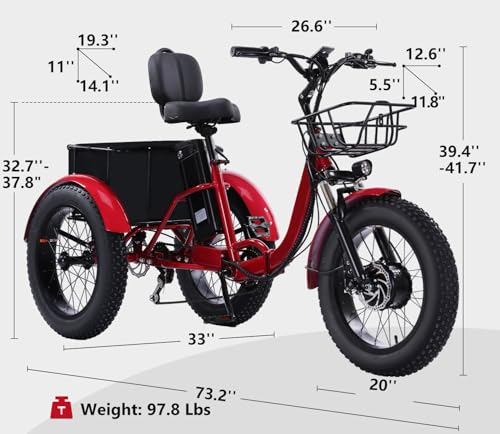 Adult Electric Tricycle Adult Tricycle 3 Wheel Bikes Adults Electric Three Wheel Bike