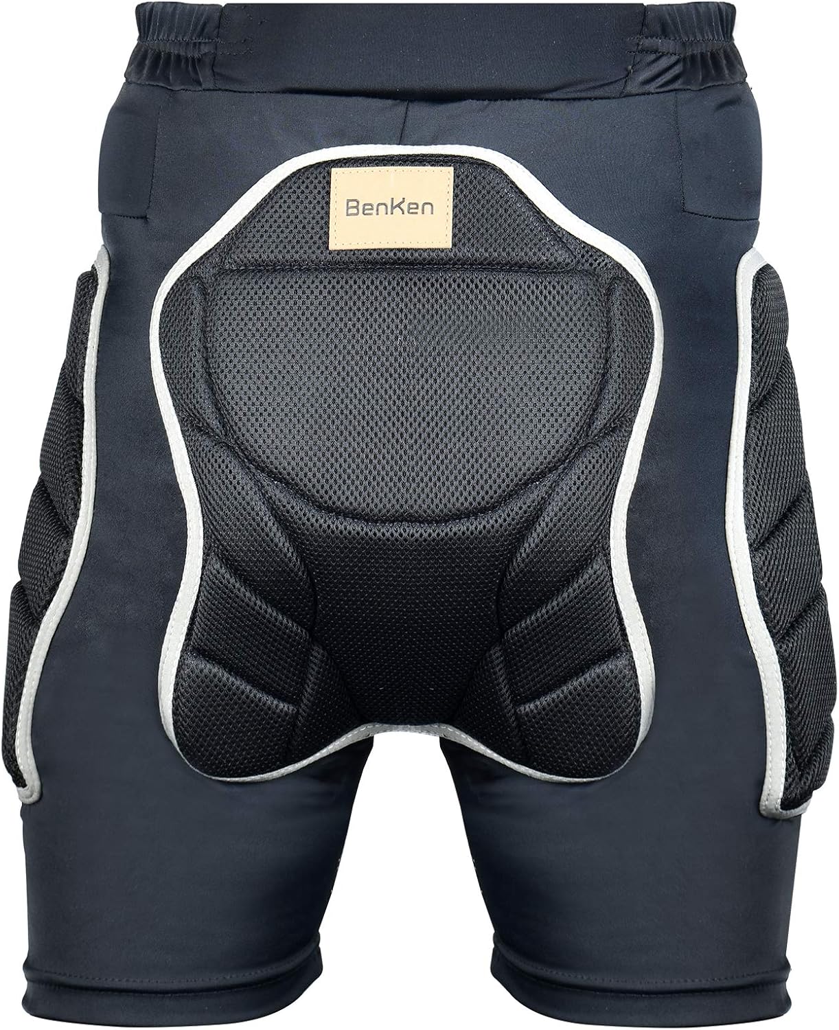 BenKen Protective Padded Shorts,3D EVA Padded Impact Protective Gear for Snowboard,Skate and Ski, Cycling Underwear Shorts for Hip Butt and Tailbone(M) Black