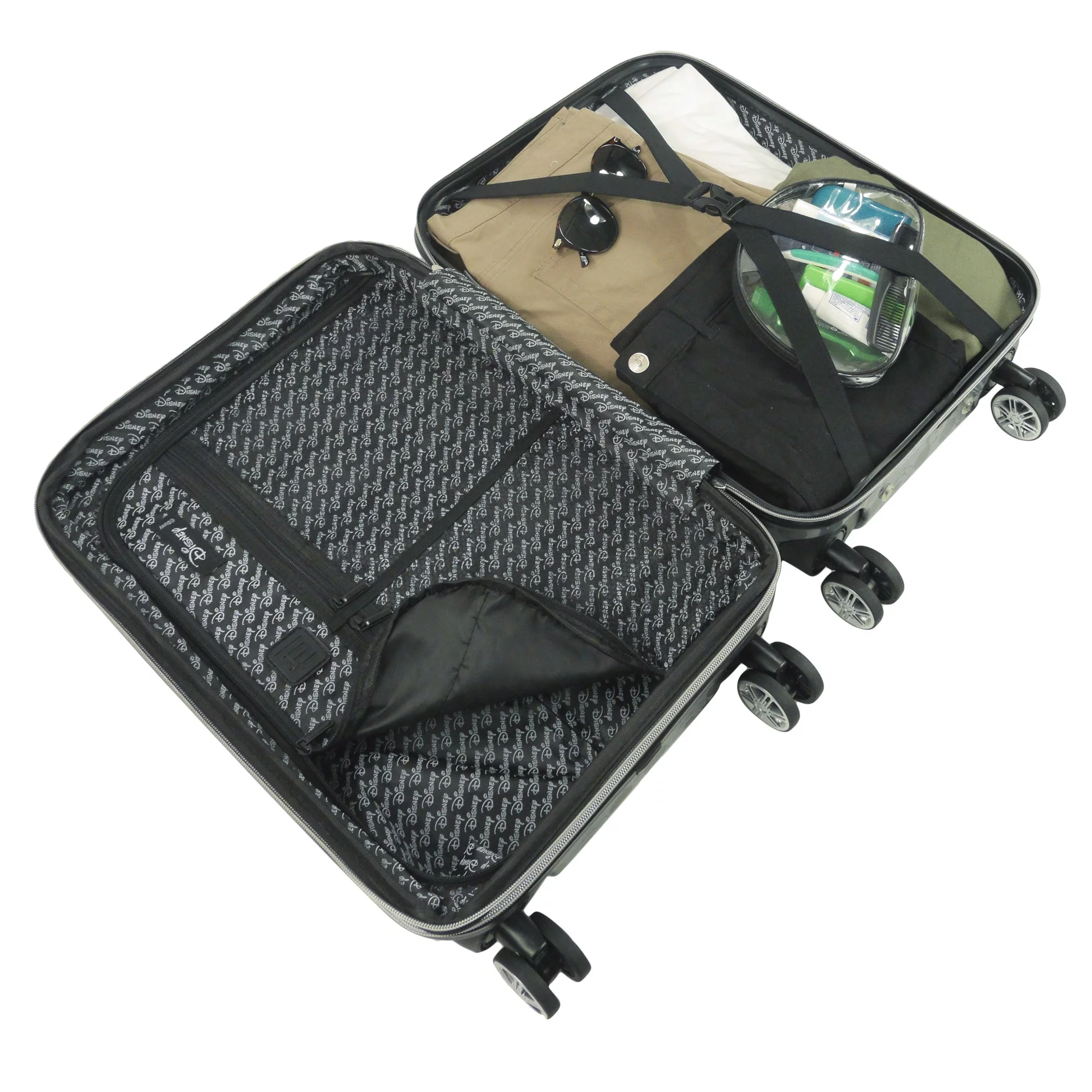 Disney Mickey Mouse All Over Print, 3 pcs Spinner luggage set, Charcoal.