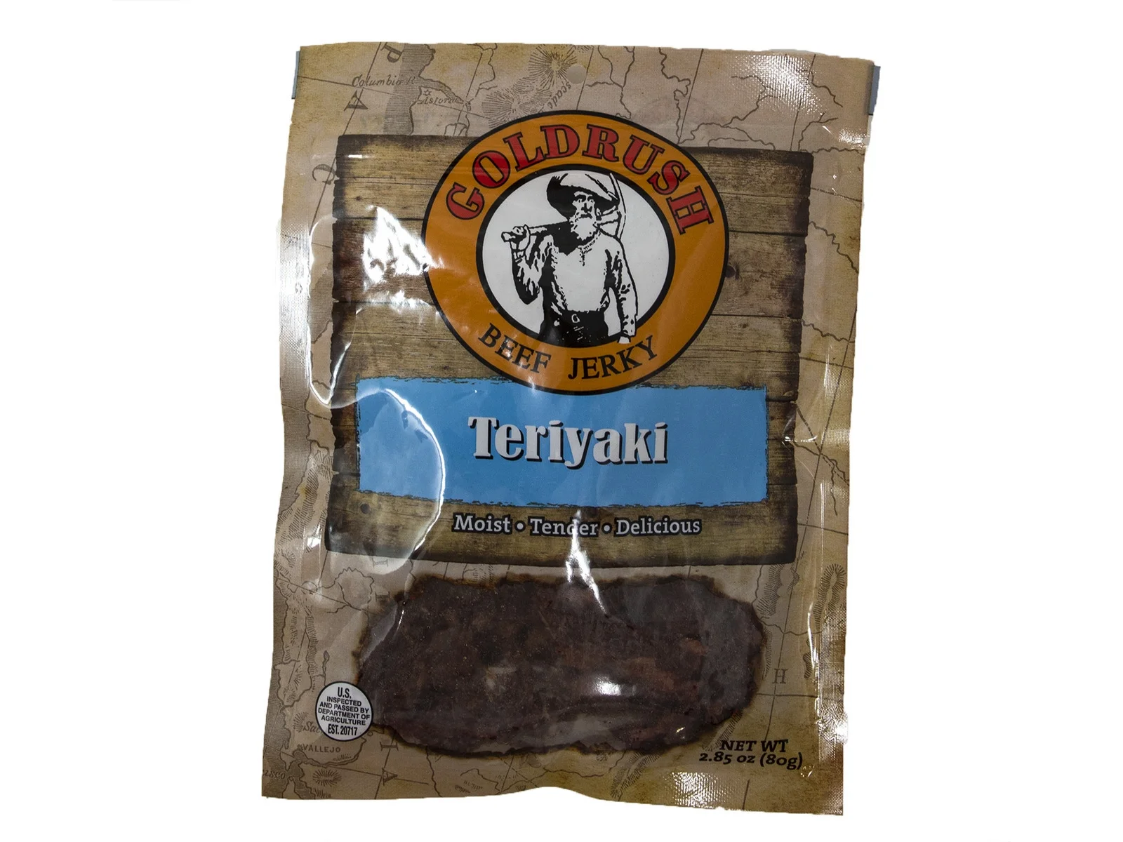 Gold Rush Premium Teriyaki Beef Jerky,  2-Pack 2.85 oz. Re-Sealable Packets