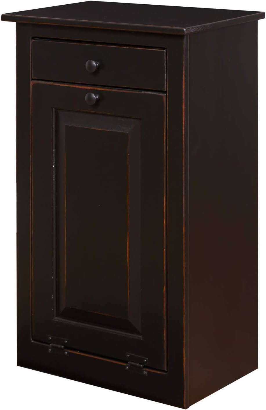 DutchCrafters Amish Farmhouse Wood Pull Out Trash Can Cabinet, Handmade Solid Wood Hideaway Trash Holder, Tilt Out Bin for Trash Disposal, Recycle, or Laundry Hamper Made in America (Provincial)