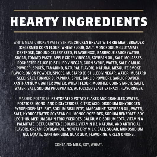 Banquet Mega Meats KC BBQ Chicken Strips with Mashed Potatoes, 13.3 oz - Pack of 8