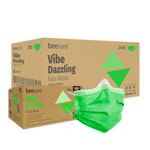 BeeSure BE2580case Pure Vibe Face Mask, White (Case of 400)