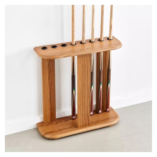 Billiard Pool Cue Rack for 8 Sticks - Floor Stand Holder, Game Room Accessories for Pool Bars & Clubs, Light Brown, 60x20x63cm, Ideal for Billiard Players