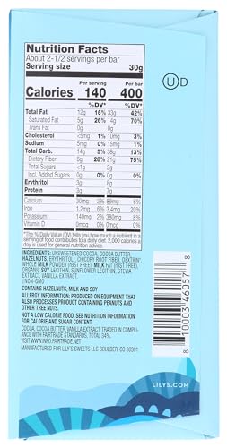 Lily's Sweets, Hazelnut Milk Chocolate Bar, 2.8 Ounce