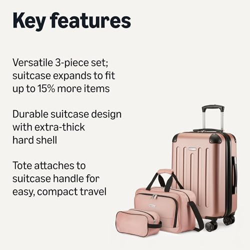 Amazon Basics 3-Piece Luggage Set, Including Carry-On Luggage (22