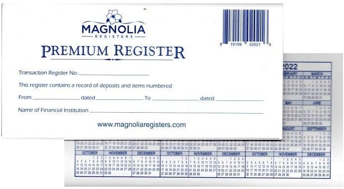 6 Pack Premium 48 Page Transaction Registers - 22/23/24 Calendars - Thicker Paper, More Pages - for Personal Checkbook