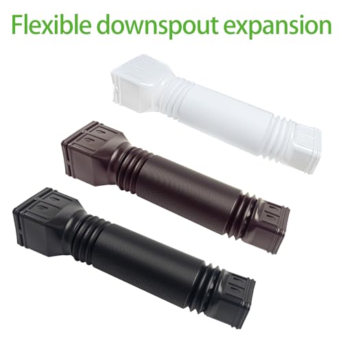 3pack Gutter downspout expansion Flexible, downspout gutter extension, downspout expansion shunt extendable from 21 to 60 inches (brown) (3 Pack brown downspout)