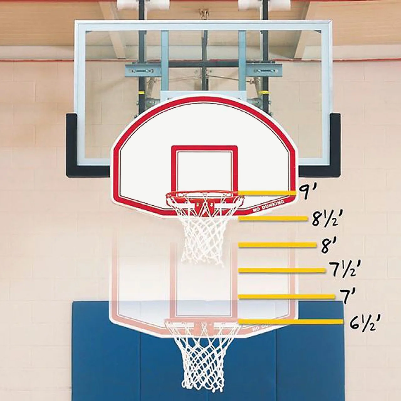 Bison 6-in-1 Adjustable Easy-Up Youth Basketball Goal