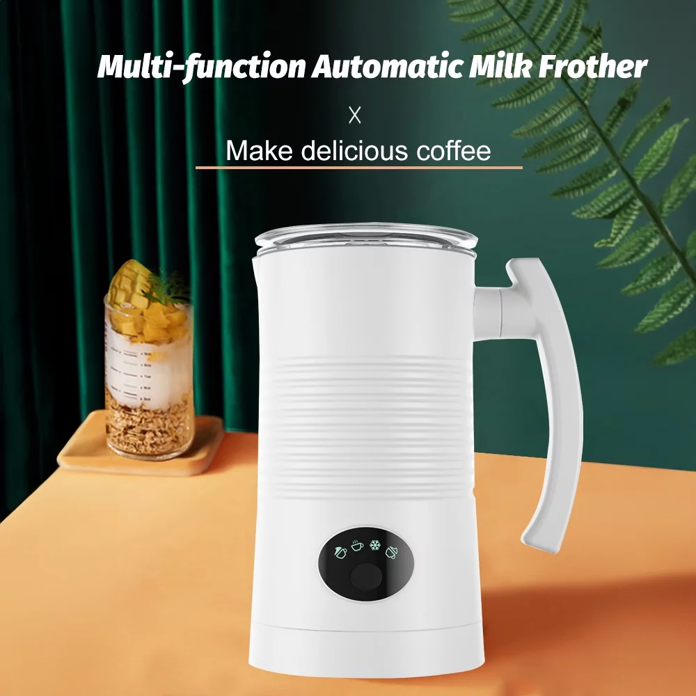 Tomshoo 400W Milk Frother, 4 in 1 Hot/Cold Foam Maker, Stainless Steel, Non-Stick Interior, Electric Automatic Milk Frother and Steamer for Coffee Hot Milk