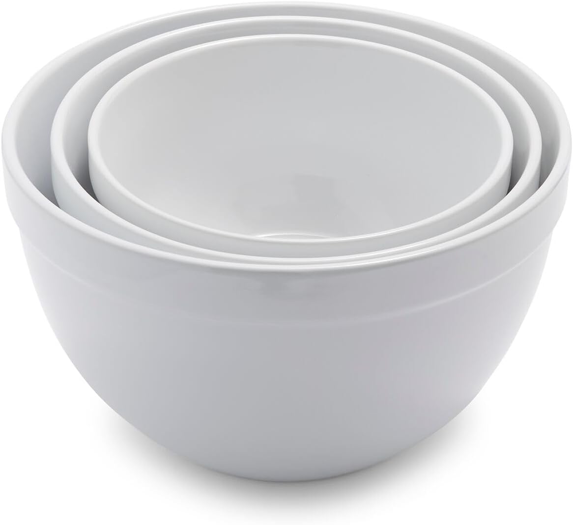 Sur La Table Ceramic Mixing Bowls, Set of 3, White