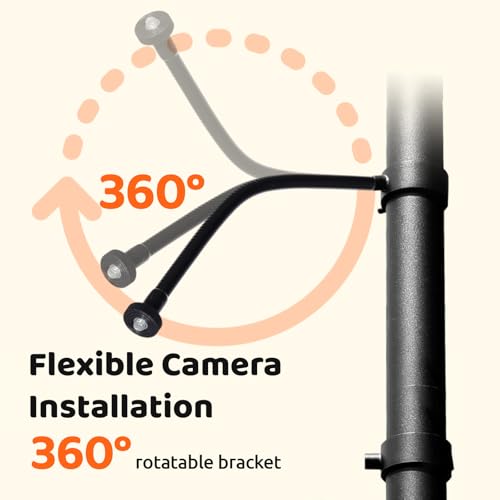 NETVUE by Birdfy Bird Feeder Pole with Effective Squirrel Baffle, 108 Inch Rust-Proof Pole Kit, 8 Adjustable Hooks for Outdoor Wild Bird Feeder, Bath, House Hanging & Mounting