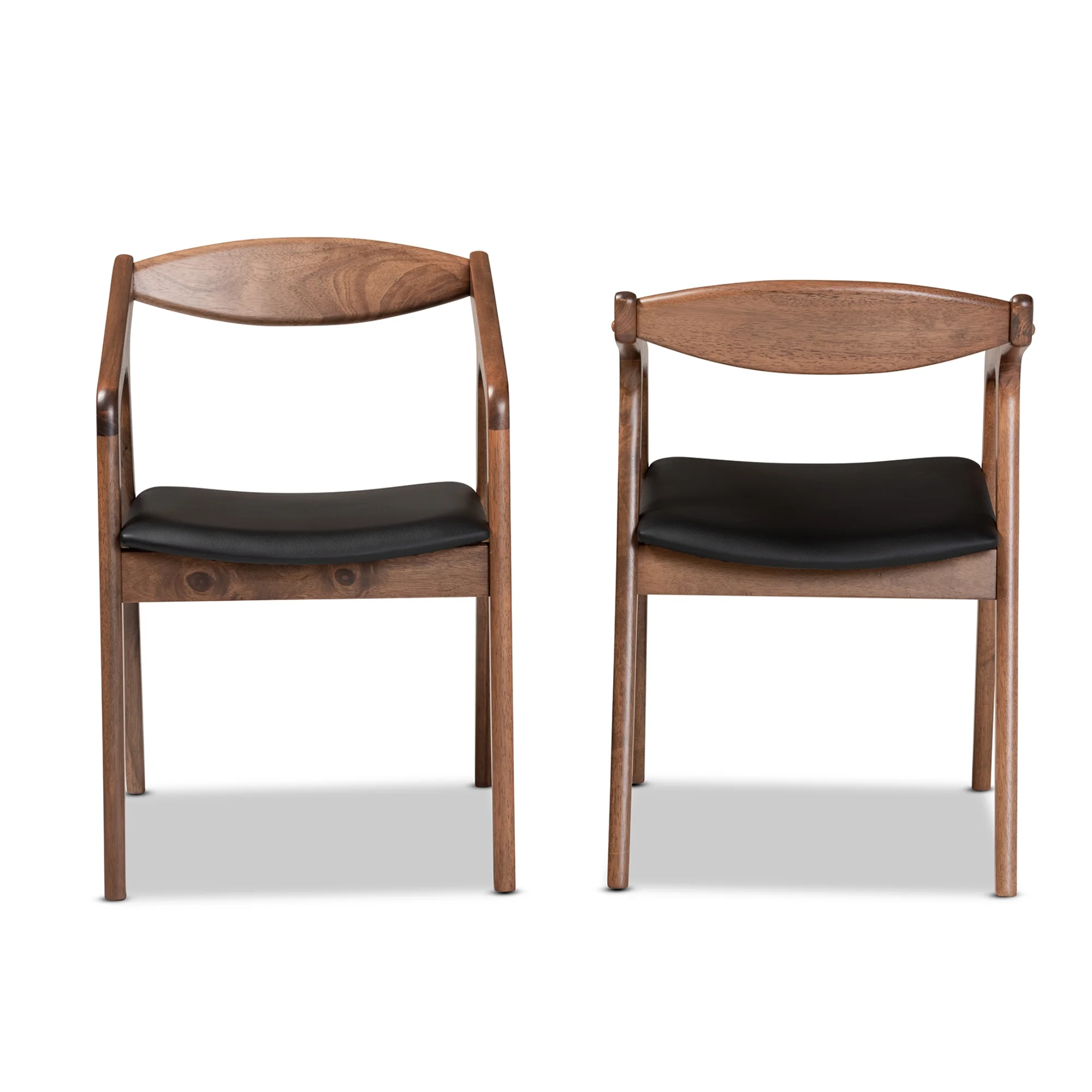 Baxton Studio Harland Dining Chair, Set of 2, Black