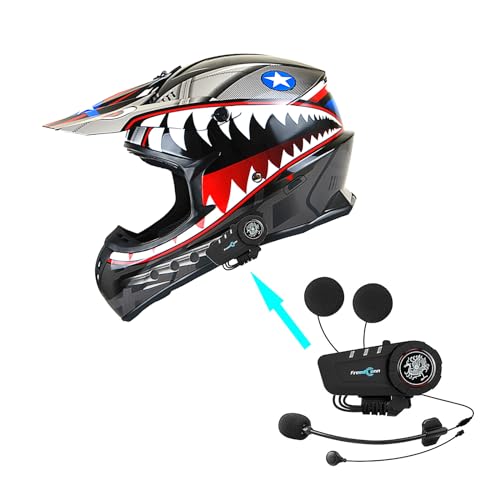 1Storm Adult Motocross Helmet BMX MX ATV Dirt Bike Downhill Mountain Bike Helmet Racing Monster Shark Style HKY_SC09S