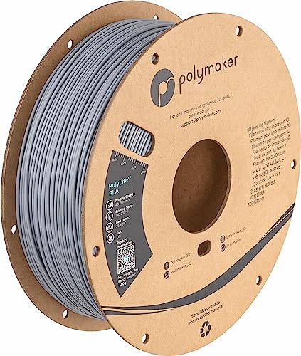 Polymaker PLA Filament, Black 3D Printing PLA Filament 1.75mm 1kg - PolyLite 3D Printer PLA Filament, Dimensional Accuracy +/- 0.03mm, Compatible with Most 3D Printer, Black