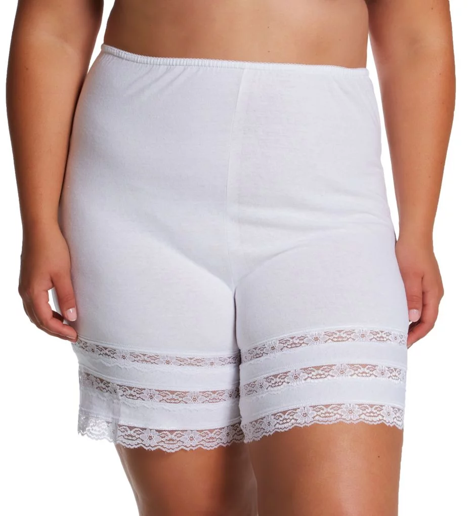 Women's Shadowline 3386X Plus Adjustable Cotton Knit Culottes (White 2X)