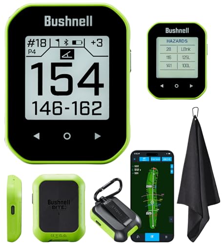Bushnell Golf Phantom 3 Slope GPS Handlheld (Green) | 38,000+ Courses, Slope Compensation, Hazard Info, Distance Calculator, Scorekeeping, Magnet Mount, Touchscreen | Signature Series Golf Towel
