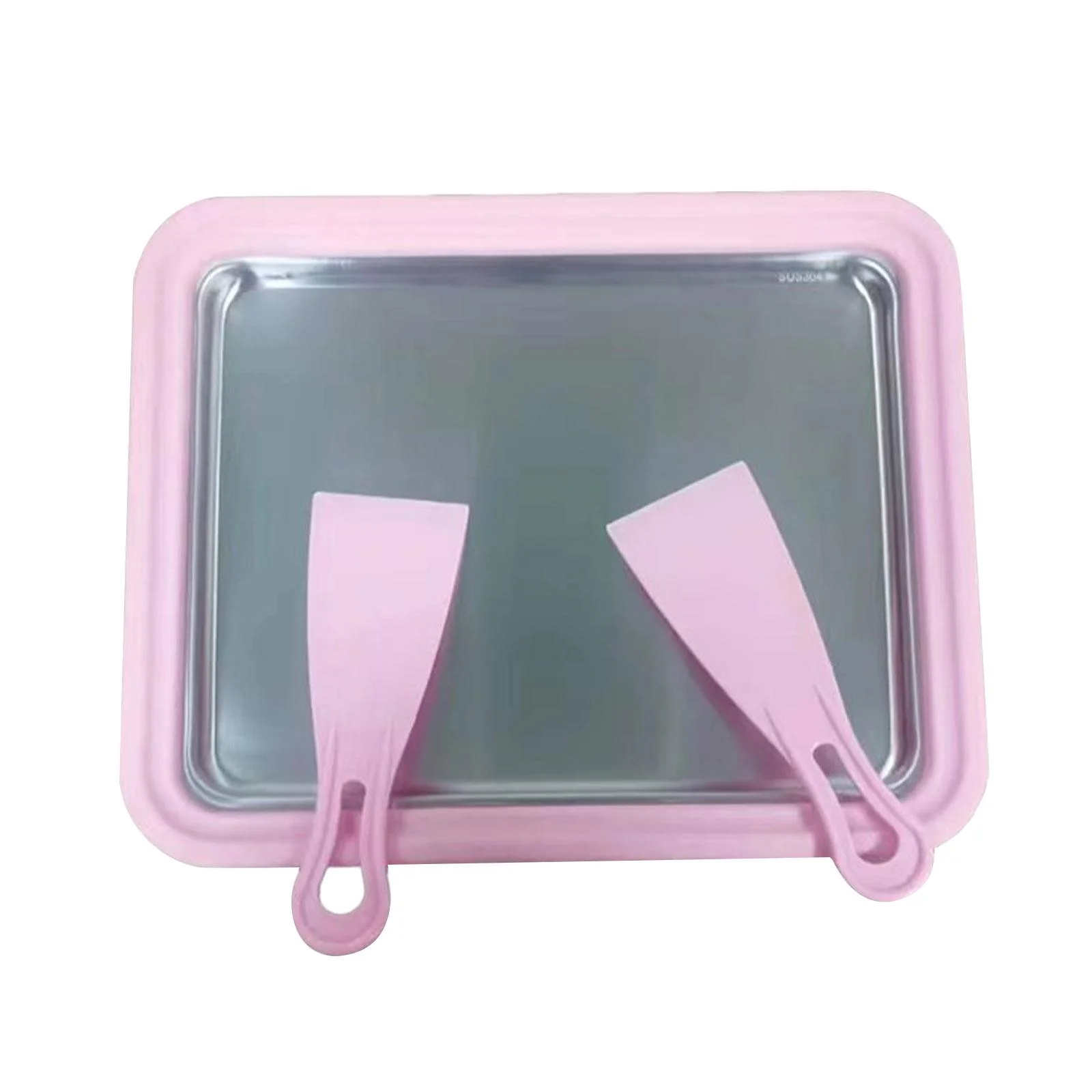 kowaku Cold Pan Plate DIY Portable Multipurpose Household Sweet Spot Pan Ice Cream Plate Maker for Sorbets Yogurt Soft Serve Pink