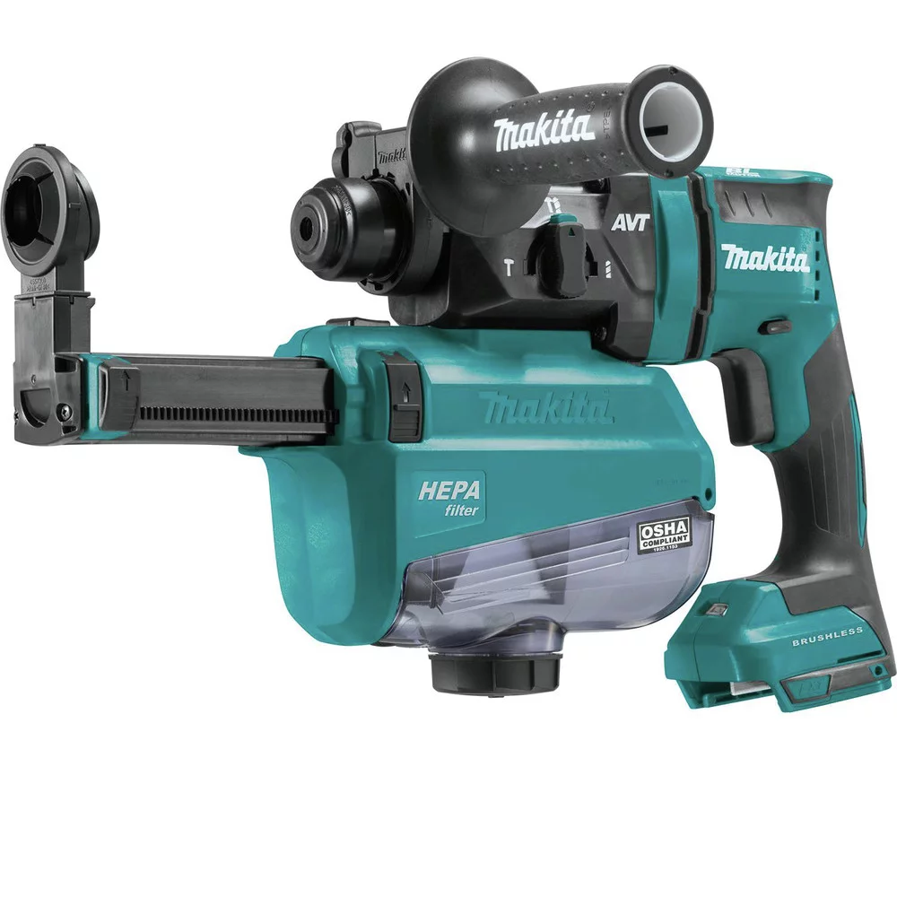 Makita XRH12ZW 18V LXT Lithium-Ion Brushless 11/16 in. AVT SDS-PLUS AWS Capable Rotary Hammer w/ HEPA Dust Extractor (Tool Only)