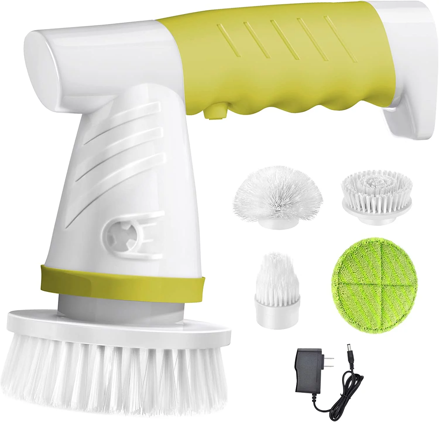 FVSA Electric Spin Scrubber, Portable Cordless Rechargeable Shower Scrubber with 4 Replaceable Cleaning Brush Heads Power Spin Scrubber for Cleaning Bathroom