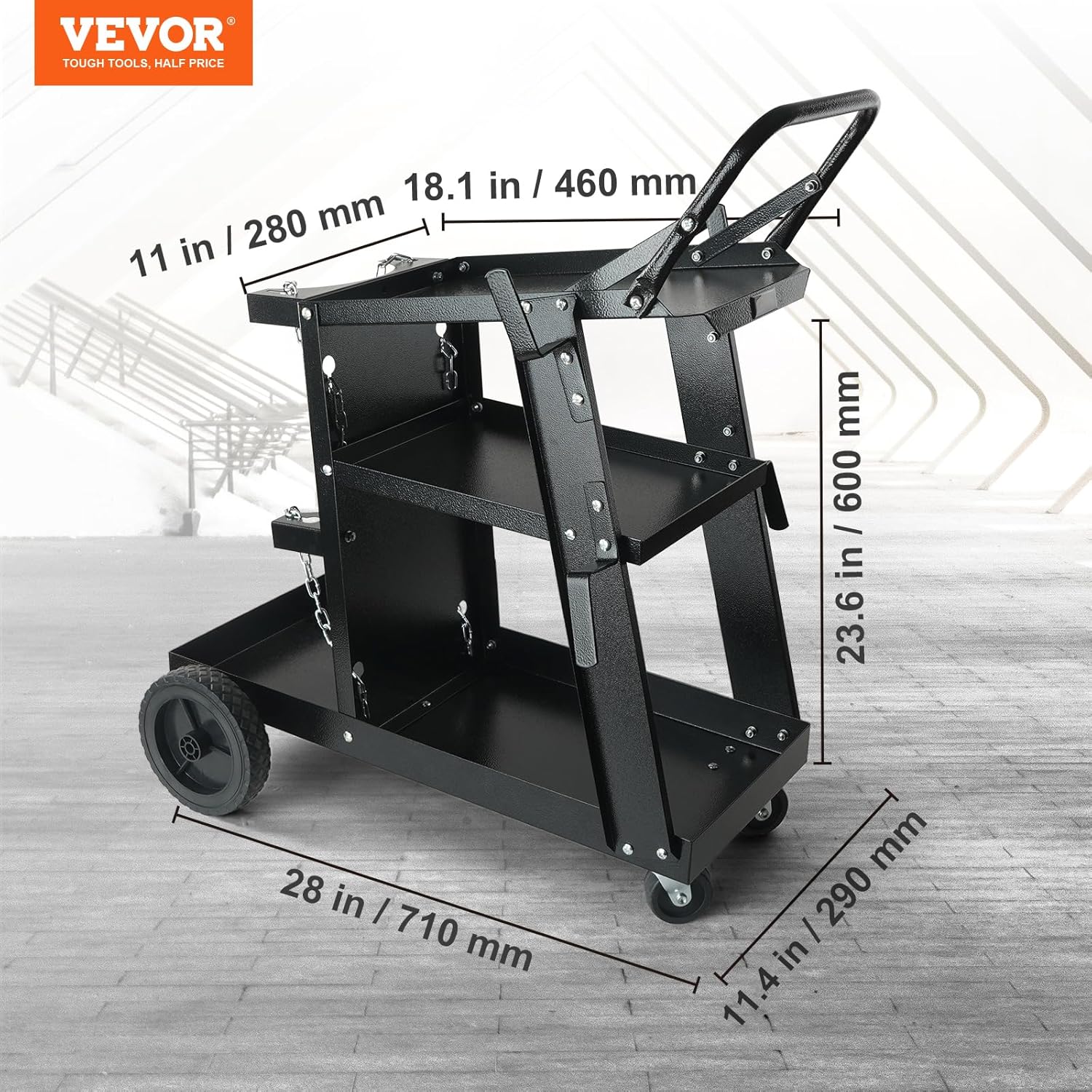 VEVOR MIG Welder, 3 in 1 270 Amp Welding Machine, 110 220V MIG TIG Arc Welder & Welding Cart, 3-Tier Welder Cart Heavy Duty with 400Lbs Static Weight Capacity