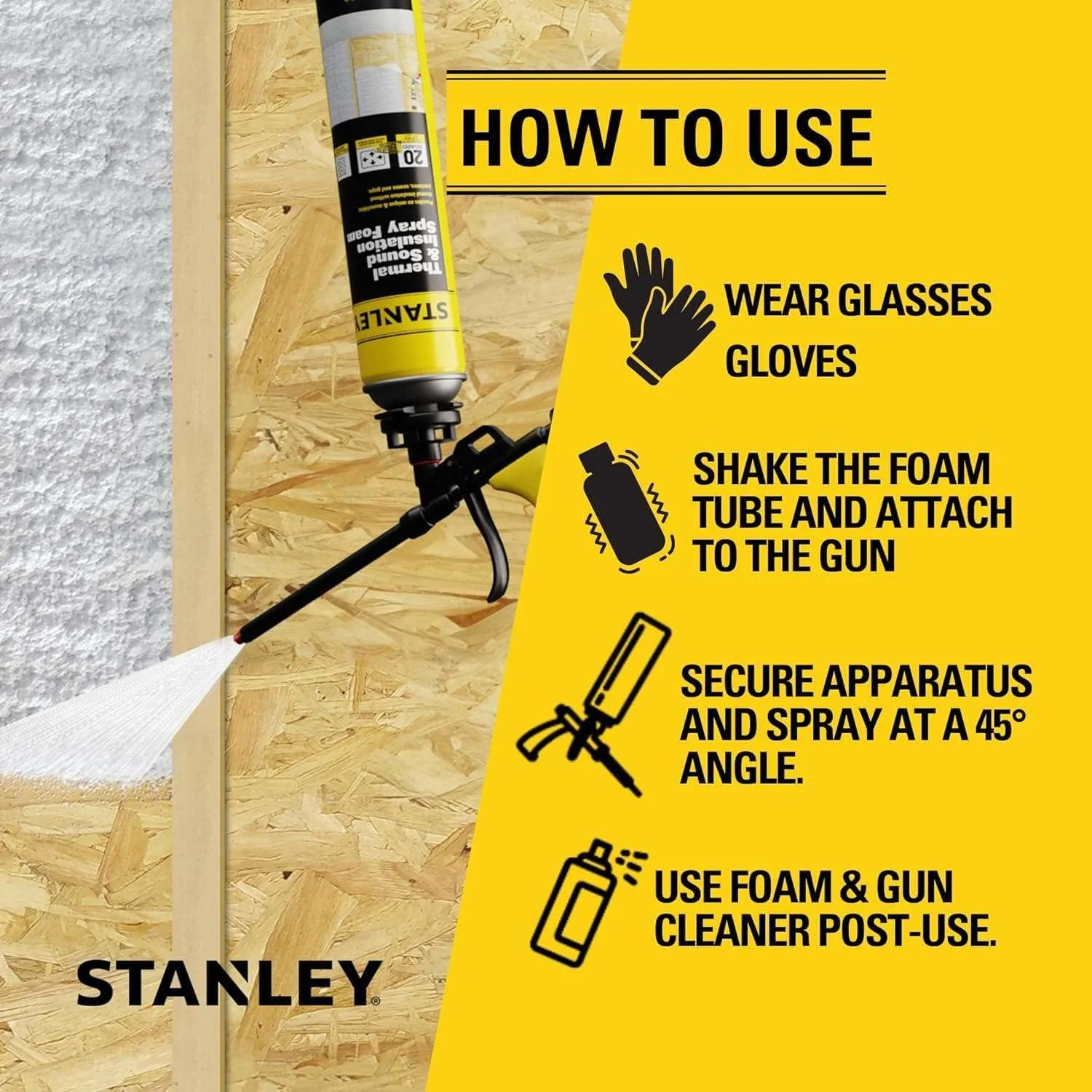 Stanley Supercoat Spray Foam Insulation Kit - Closed Cell, 480 Board feet, 27.1 oz, 24 Pack