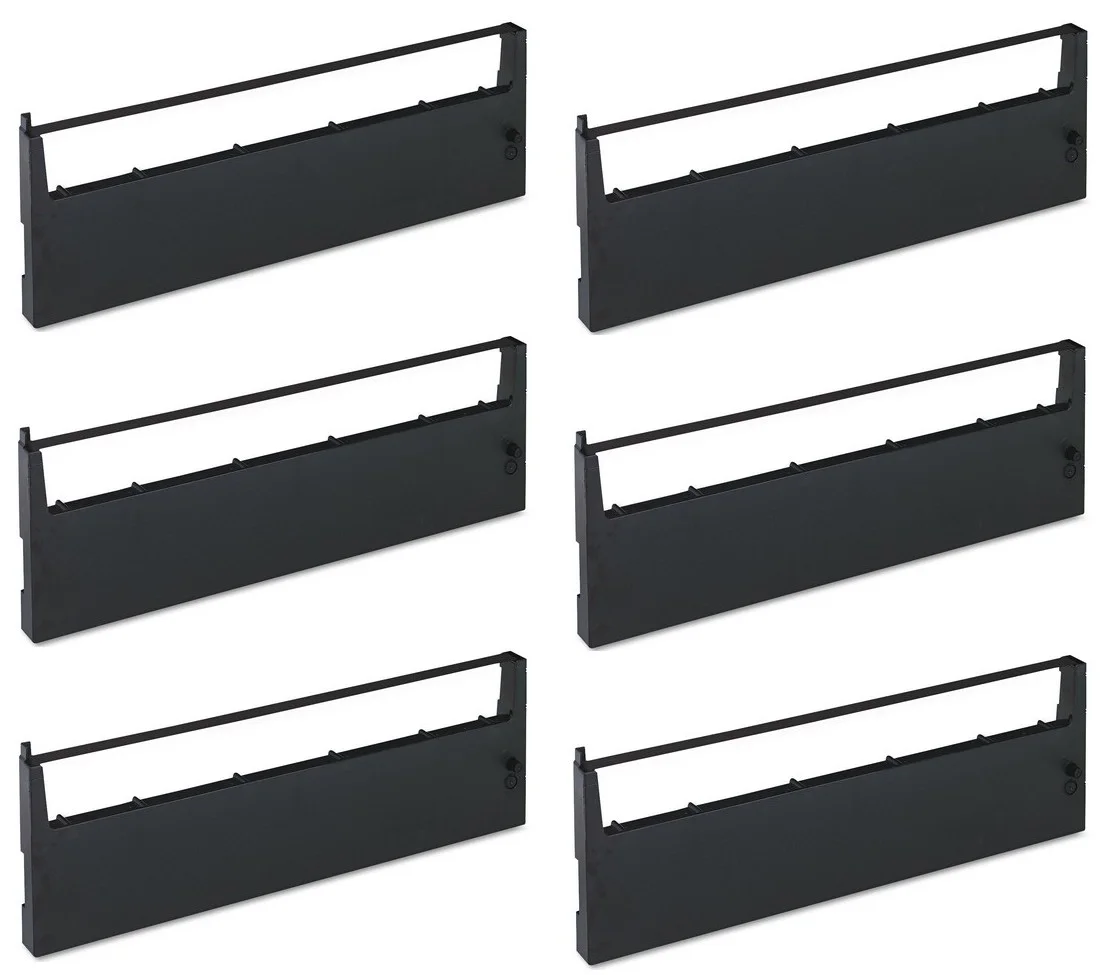 PrinterDash Compatible Replacement for LM-300/LM-400/LM-600/LM-800/LM-1100/LM-1115 Black Printer Ribbons (6/PK) (P0044)