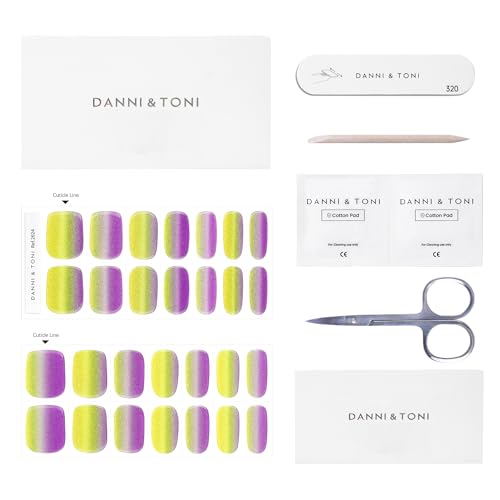 DANNI & TONI Semi Cured Gel Nail Strips Christmas Santa Claus Snowflakes Cat Eye Gel Nail Wraps 28 Stickers | Mistletoe Meow