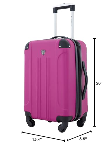 Travelers Club Chicago Hardside Expandable Spinner Luggage, Teal, 20