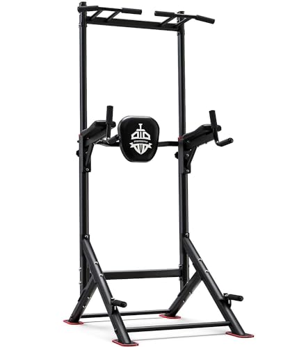 Sportsroyals Power Tower Pull Up Dip Station Assistive Trainer Multi-Function Home Gym Strength Training Fitness Equipment 440LBS