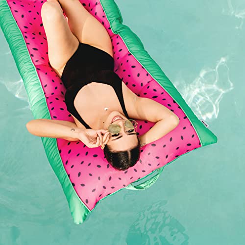 Big Joe Kona Hammock No Inflation Needed Pool Lounger with Headrest, Quick Draining Fabric, 4 feet Big