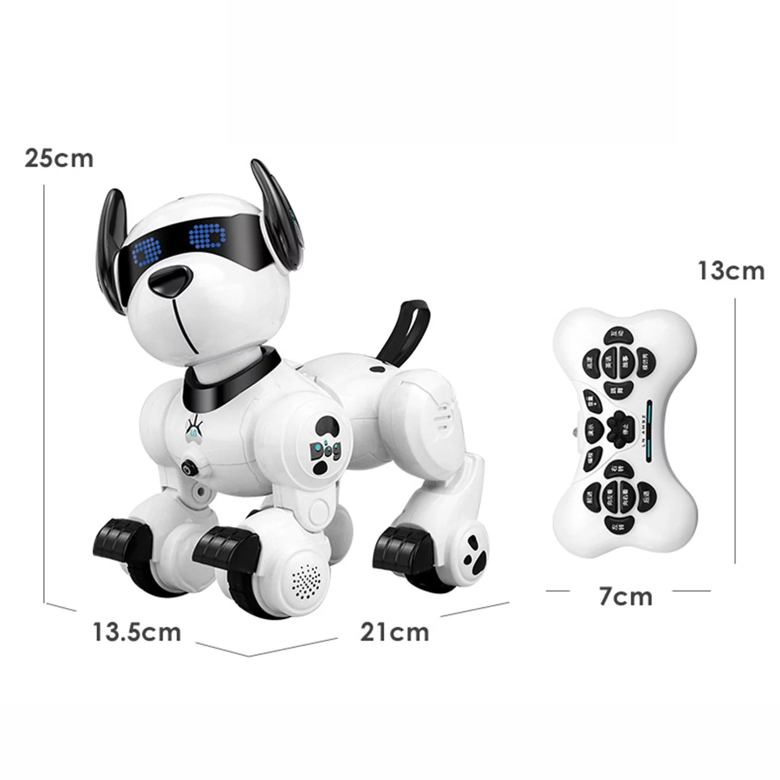 Remote control car Gecheer Remote Control Programming Smart Dog Robotic Patrol Dog Programmable Remote Control Dog  Intelligent Patrol Dog Toy with  Function Songs  Demonstration Programming Rotating