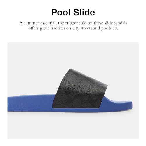 Coach Men's Signature Coated Canvas Pool Slide Sandal