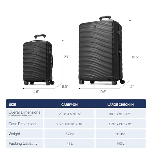Travelpro Maxlite Air V2 Hardside Expandable Carry on Luggage, 8 Spinner Wheels, Lightweight Hard Shell Suitcase, TSA lock, Black, Carry On 21-Inch