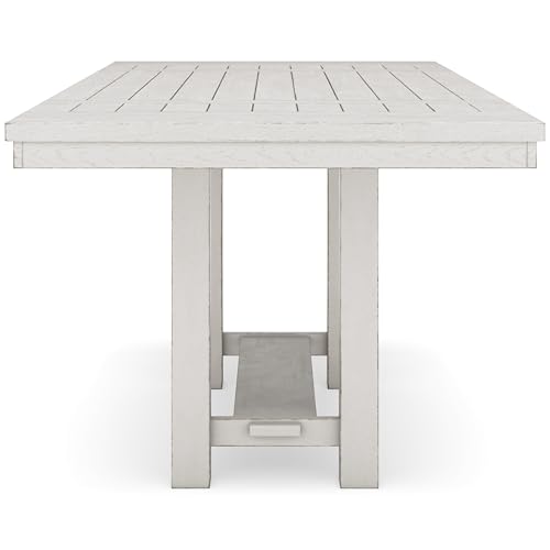 Signature Design by Ashley Robbinsdale Casual Removable Center Leaf Dining Extension Table with Trestle Base, White